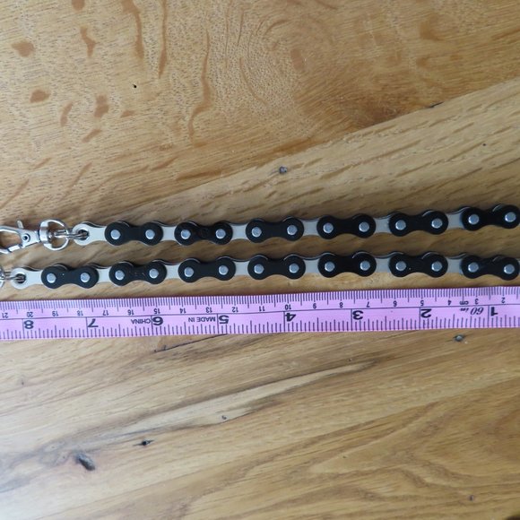 Black Bike Chain Bracelet Handmade Stainless Steel - Picture 6 of 7